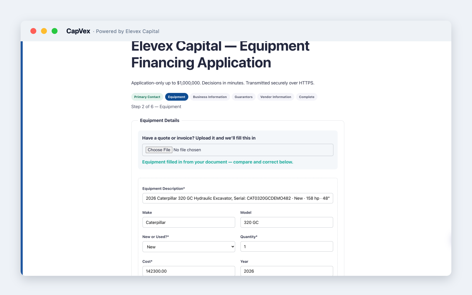 Drop in an invoice — the equipment fills itself in.