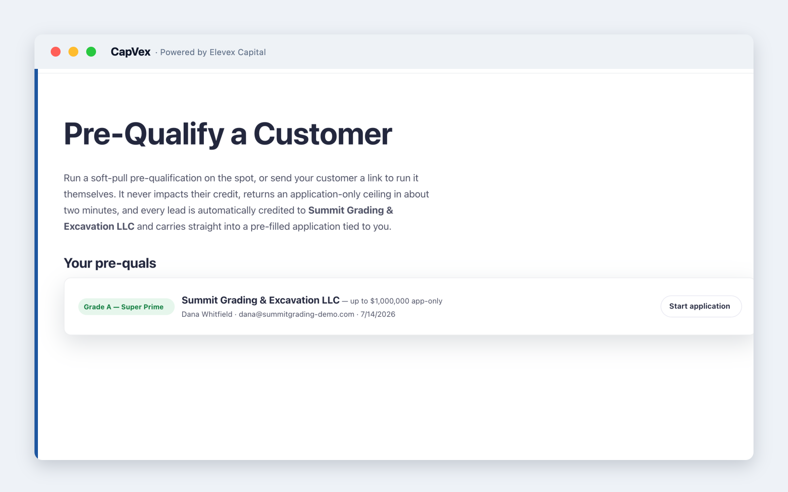 Pre-qualify on the spot — no credit impact.